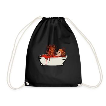 Taufe Badewanne Spaghetti - Atheist Atheismus - Turnbeutel - Schwarz - Vorne