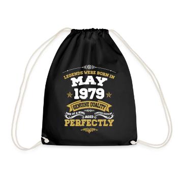 Vintage Aged To Perfection May 1979 - Drawstring Bag - black - Front