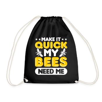 Beekeepers Bees Honey bees Beekeeping - Drawstring Bag - black - Front