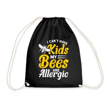 Beekeepers Bees Honey bees Beekeeping - Drawstring Bag - black - Front