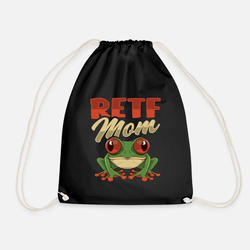 Rotaugenfrosch RETF MOM für eine Froschmutter - Turnbeutel - Schwarz