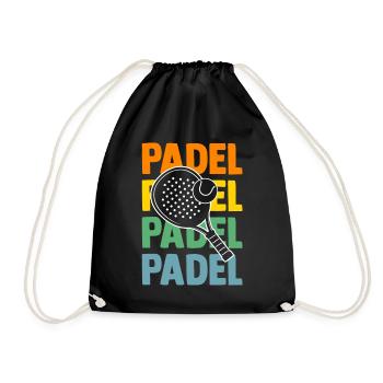 Tennis Padelspieler Padel - Turnbeutel - Schwarz - Vorne