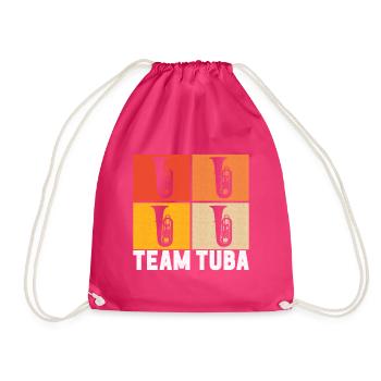 Tuba tuba player - Drawstring Bag - fuchsia - Front