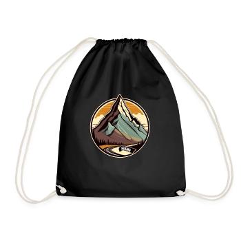 Mountain hiking - Drawstring Bag - black - Front