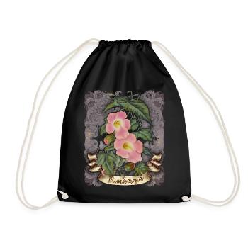 Illustration botanique de fleur de Thunbergia vintage - Sac de sport léger - noir - Devant