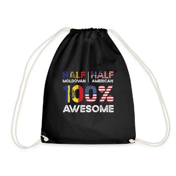 Born Moldovan Moldova American USA Citizenship - Drawstring Bag - black - Front
