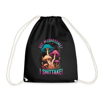 Shiitake Mushroom Forest Fungi Shiitake Moral - Drawstring Bag - black - Front
