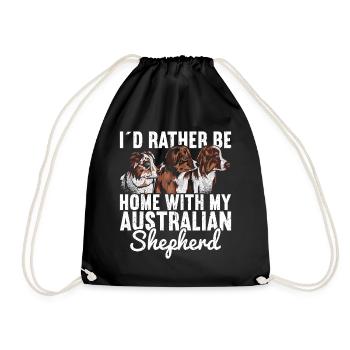 Australian Shepherd - Drawstring Bag - black - Front
