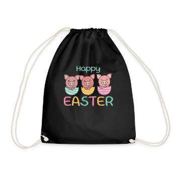 cochons doux à Pâques avec œufs de Pâques porc - Sac de sport léger - noir - Devant