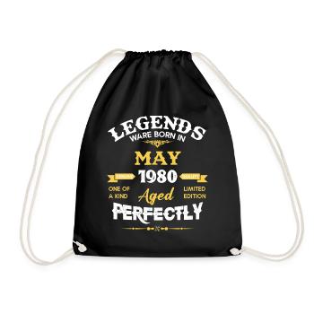 Vintage Aged To Perfection May 1980 - Drawstring Bag - black - Front