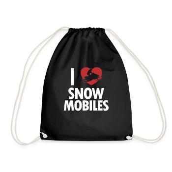 I love Snowmobiles Schneemotorrad Snowmobile - Turnbeutel - Schwarz - Vorne
