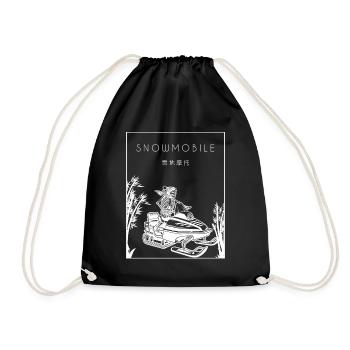 Snowmobile Chinese Hanzi Snowmobile Driver - Drawstring Bag - black - Front
