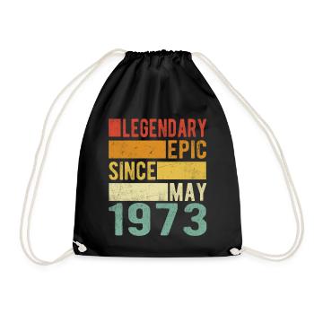 Birthday May 1973 Legendary epic - Drawstring Bag - black - Front