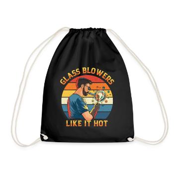 Conception en verre soufflé à la main pour souffleur de verre - Sac de sport léger - noir - Devant