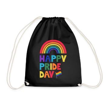Happy Pride Day - Turnbeutel - Schwarz - Vorne