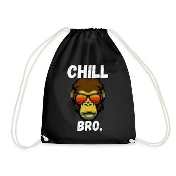Chill Bro Affe mit Sonnenbrille Lustiges Outfit - Turnbeutel - Schwarz - Vorne