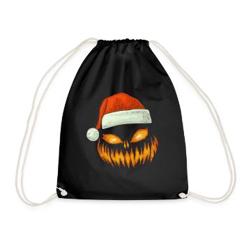 Visage effrayant Santa Hat Trick ou Treat - Sac de sport léger - noir - Devant