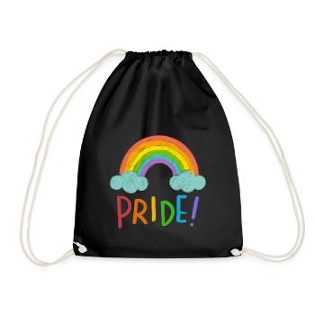Rainbow Gay Pride LGBTQ - Drawstring Bag - black - Front