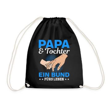 Papa & Tochter - Ein Bund fürs Leben - Vatertags - Turnbeutel - Schwarz - Vorne