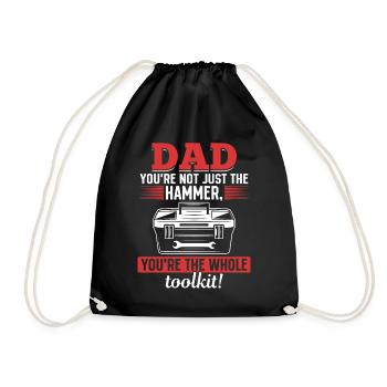 Papa you're not just awesome - Father's Day idea - Drawstring Bag - black - Front