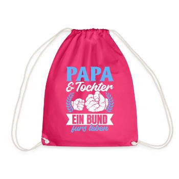 Papa & Tochter - Ein Bund fürs Leben - Vatertags - Turnbeutel - Fuchsia - Vorne