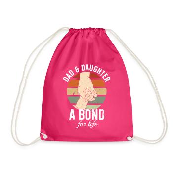 Papa & Tochter - Ein Bund fürs Leben - Vatertags - Turnbeutel - Fuchsia - Vorne