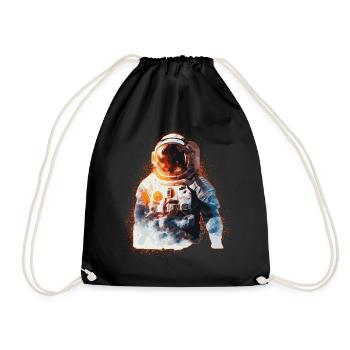Spaceman Astronaut Galaxy Astronomy Sci Fi Fan - Drawstring Bag - black - Front