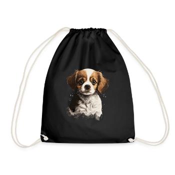 Cute Dog Pet - Drawstring Bag - black - Front