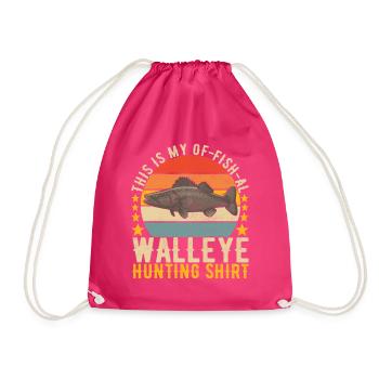 Walleye Fishing Anglers - Drawstring Bag - fuchsia - Front