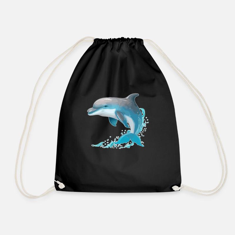 Delfin - Turnbeutel - Schwarz