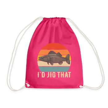 Walleye Fishing Anglers - Drawstring Bag - fuchsia - Front