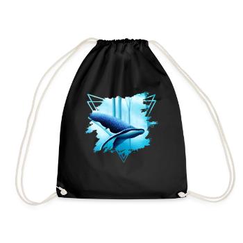Motif de requin-baleine : Une majesté - Sac de sport léger - noir - Devant