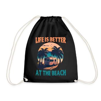 La vie est meilleure à la plage - Rétro - Sac de sport léger - noir - Devant
