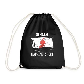 Chemise officielle de la sieste Fourmi Pyjama Sleeping Ant - Sac de sport léger - noir - Devant