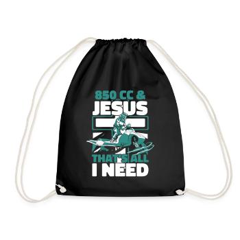 850 CC And Jesus That's All I Need Snowmobile - Turnbeutel - Schwarz - Vorne