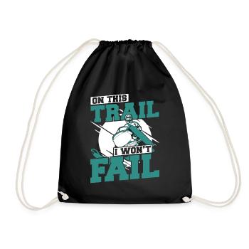 On This Trail I Won't Fail Snowmobile Driver - Drawstring Bag - black - Front