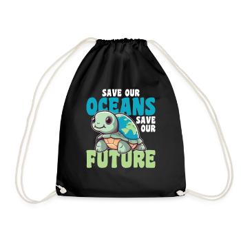 La Terre des tortues sauve nos océans sauve notre avenir - Sac de sport léger - noir - Devant
