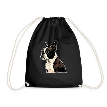 Boston Terrier - Turnbeutel - Schwarz - Vorne