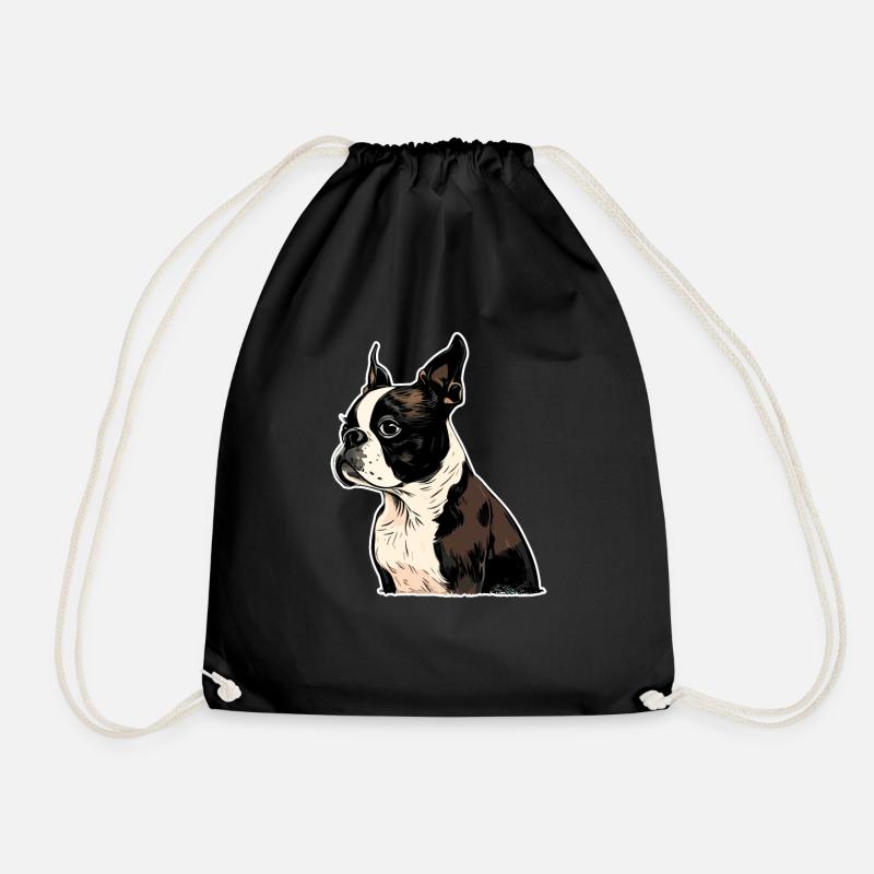Boston Terrier - Turnbeutel - Schwarz