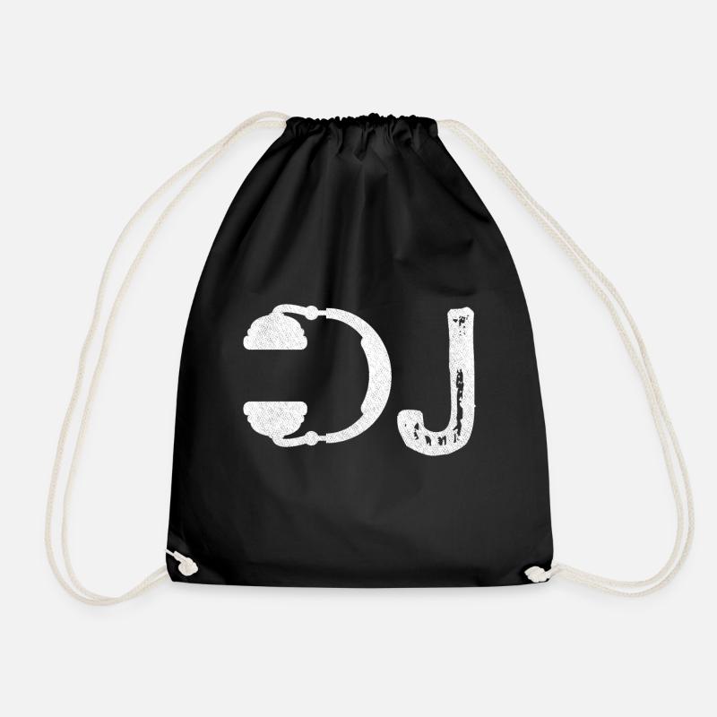 DJ Headphone Shirt I Heart Being A DJs Party Tee - Drawstring Bag - black