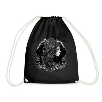 Witch Aquarius Zodiac Sign Astrology Goddess Wicca - Drawstring Bag - black - Front