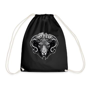 Bélier Bélier Signe astrologique Orné Zodiaque - Sac de sport léger - noir - Devant