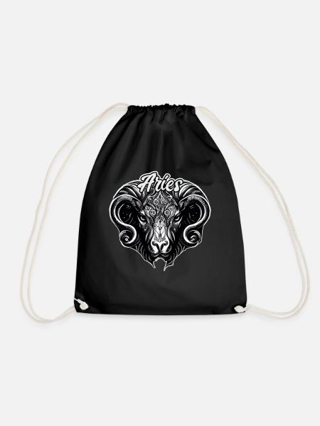 Aries Ram Astrological Sign Ornate Zodiac - Turnbeutel - Schwarz