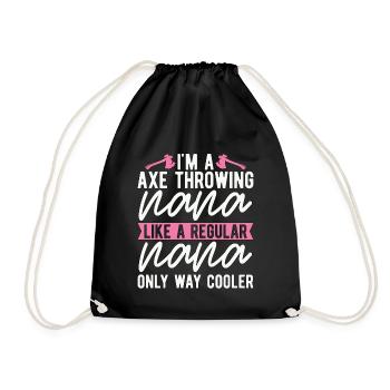 Je suis un lancer de hache Nana Bullseye Lancer de hache - Sac de sport léger - noir - Devant