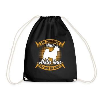 Akita Inu nur ein Haus japanischer Akita Inu - Turnbeutel - Schwarz - Vorne