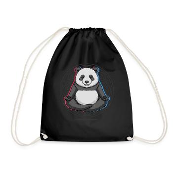 Namaste Panda Mandala Lotus Meditation Panda - Drawstring Bag - black - Front