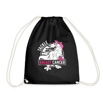 Tackle Breast Cancer Brustkrebs - Turnbeutel - Schwarz - Vorne