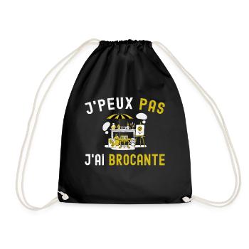 J'peux pas j'ai brocante Humour Cadeau brocanteur - Sac de sport léger - noir - Devant