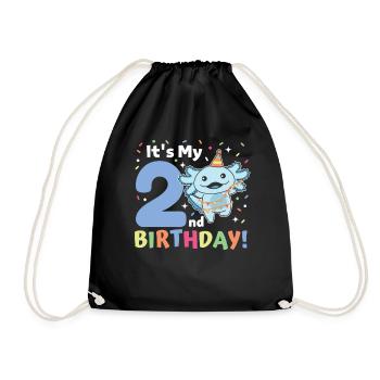 Axolotl pour les enfants de 2ème anniversaire deux ans - Sac de sport léger - noir - Devant