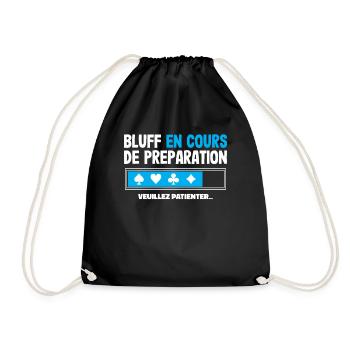 Bluff en cours Poker Humour - Cadeau Poker Homme - Sac de sport léger - noir - Devant
